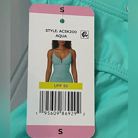 Anne Cole Underwire Tankini Swim Top Womens Small Aqua Adjustable‎ Straps NWT - Picture 3 of 9